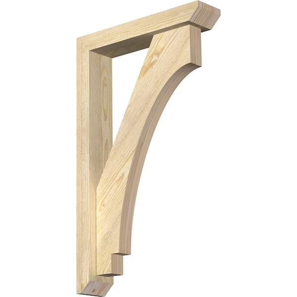Ekena Millwork Imperial Slat Rough Sawn Bracket w/ Offset Brace, Douglas Fir, 4"W x 18"D x 30"H BKT0402X18X30IMP06RDF - main